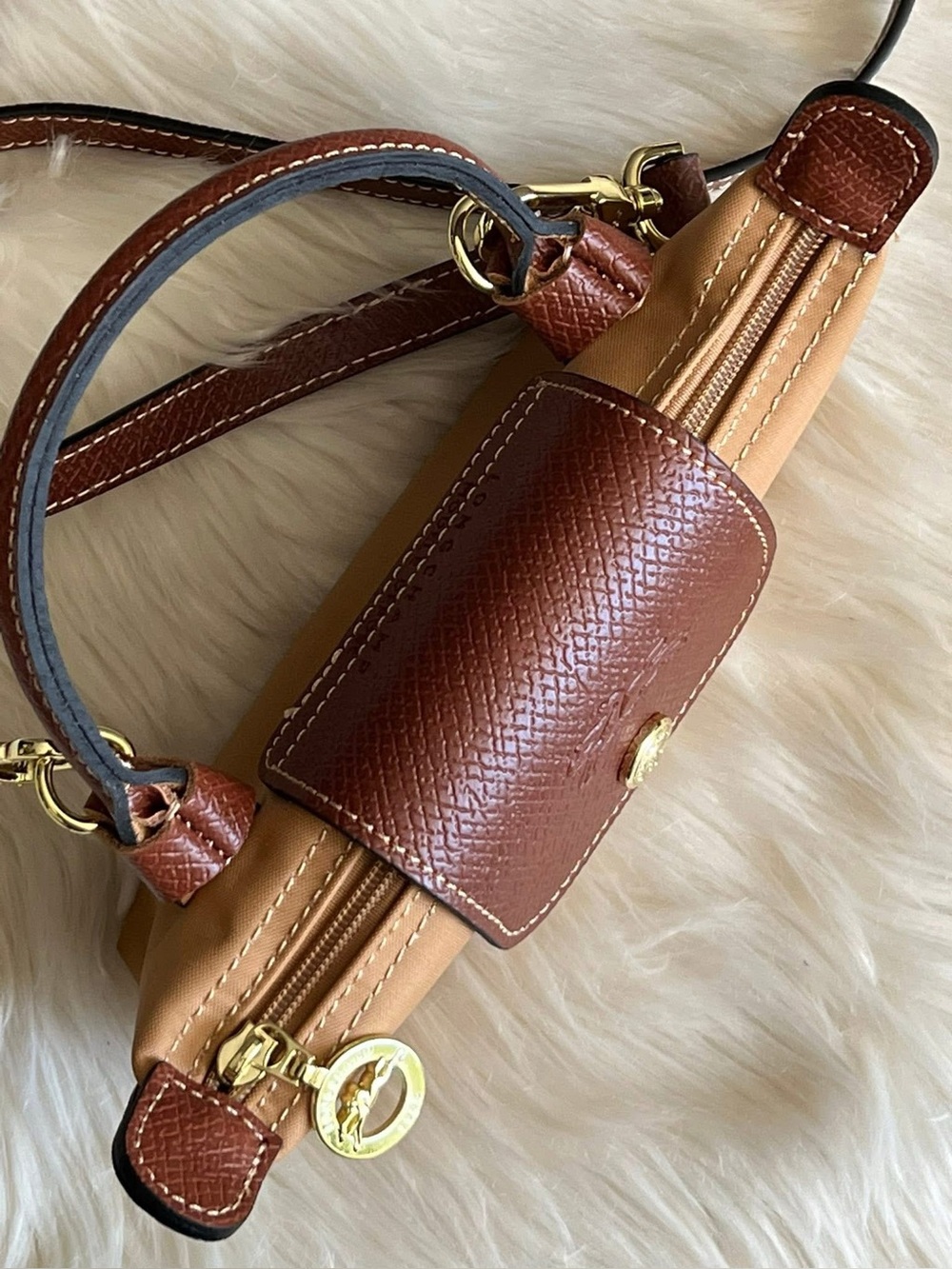 Longchamp XS Le Pliage Original Pouch with Strap - Picture 10 of 14
